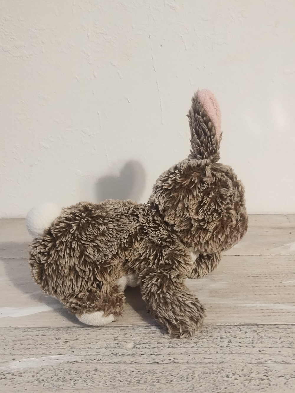 Animal Adventure Laying Down Smoky Brown Easter Bunny Rabbit 9" Plush Pink